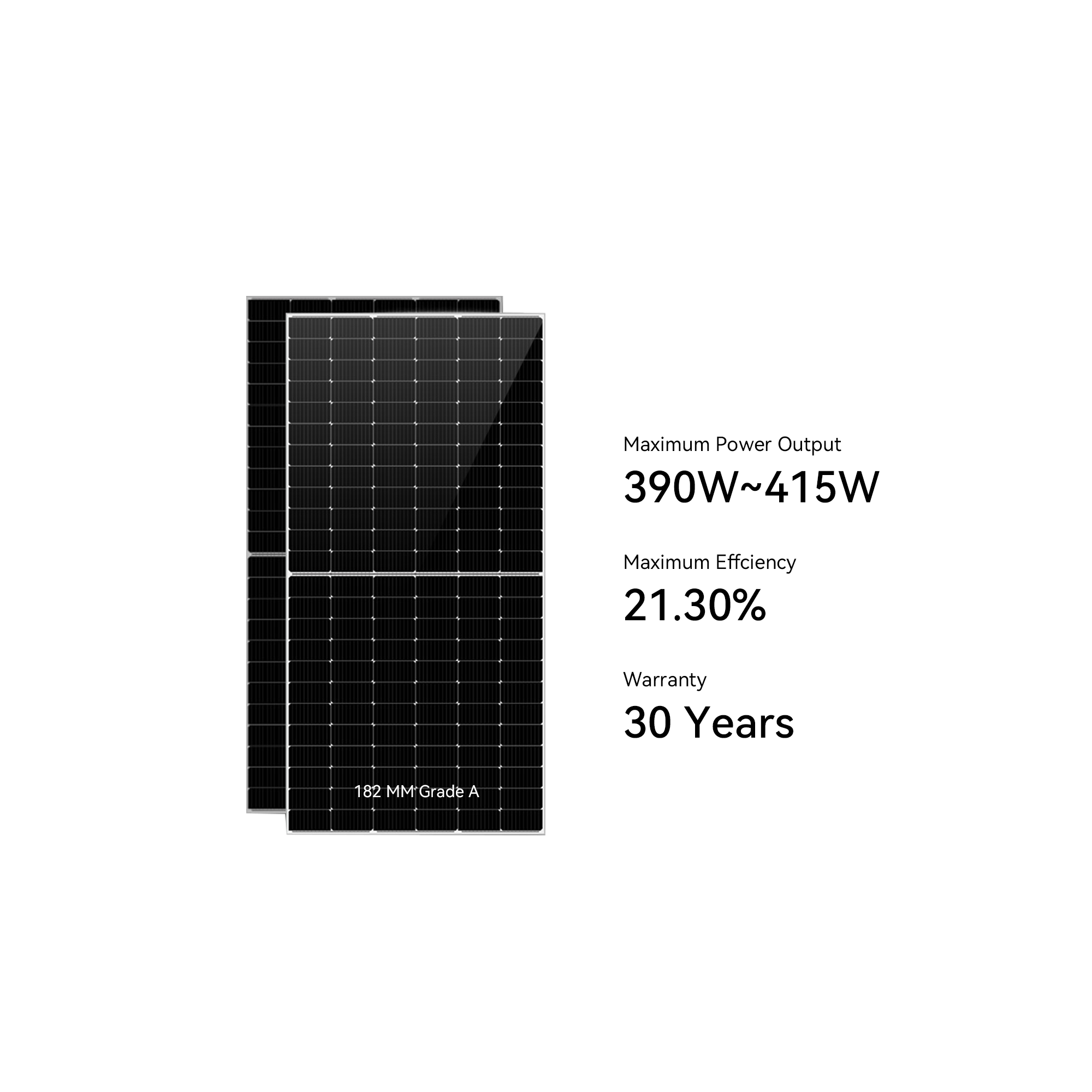 415W-182-MBB-单晶全氯半电池光伏组件-单晶太阳能电池板